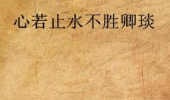 如止水,探寻宁静之美的诗意人生